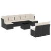 VidaXL Salon de Jardin avec Coussins 10 pcs, Canapés de Terrasse, Ensemble de Meubles de Patio, Mobilier d'Extérieur, Noir 3250115