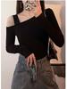 Women's Autumn Off-Shoulder Slimming Camisole Bodycon Long Sleeve Top