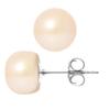 Серьги - - Натуральный культивированный жемчуг - 9-10 мм - Серебро 925 пробы - Натуральный розовый