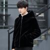 Imitation Mink Men's Imitation Fur Coat Coat Coat Large Hooded Trendy Men's Plush Fur Whole Mink Coat Winter Thickened
