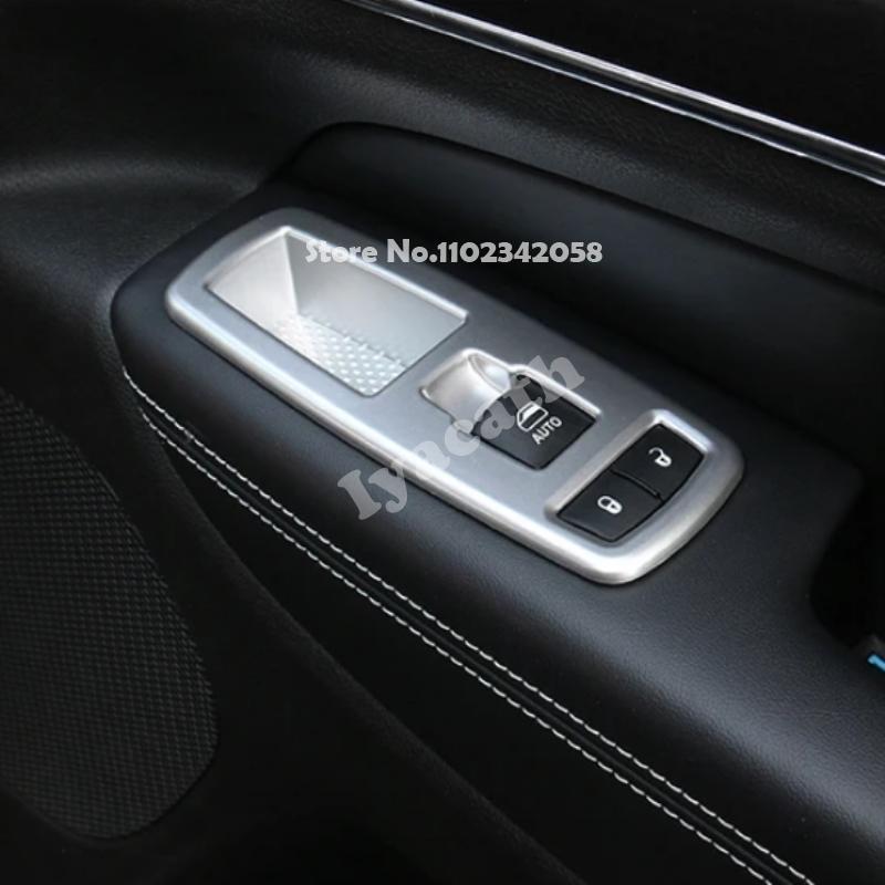 For Jeep Grand Cherokee WK2 2011- Interior ABS carbonfiber Car Window Lift Button Glass control Switch Panel Cover stikcer