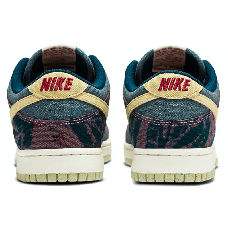 Nike Dunk SP общественный сад холщовая ткань лимонадная стирка маленький цветок кешью низкие кеды для скейтбординга унисекс синий и желтый