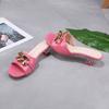 Women Slippers Women's Mules Slides Shoes Female Clear Sandals With Chain Thin Heels Open Toe Outdoor Party Footwear
