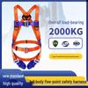 Five-Point Safety Harness with Double Hooks and Lanyard