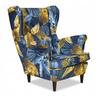 ARI PRINT Scandinavian Wing Chair Family Furniture MONSTERA GOLDEN LEAVES
