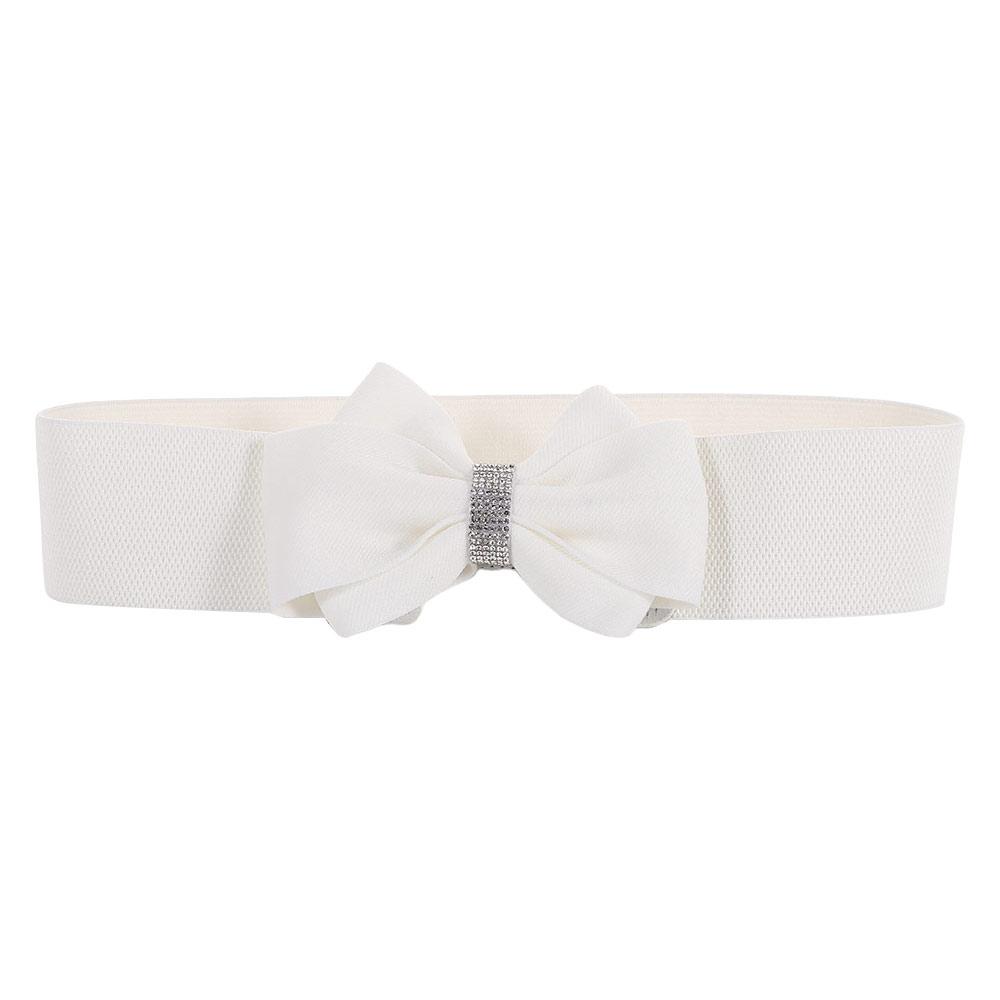 Регулируемая пряжка Женский эластичный широкий пояс Однотонный пояс-бант Аксессуары для платья и пальто