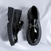 Мода 2025 Британский стиль Мужские деловые кожаные туфли на толстой подошве Высококачественная кожа Оксфорды Противоскользящая резиновая подошва Свадебные мужские лоферы