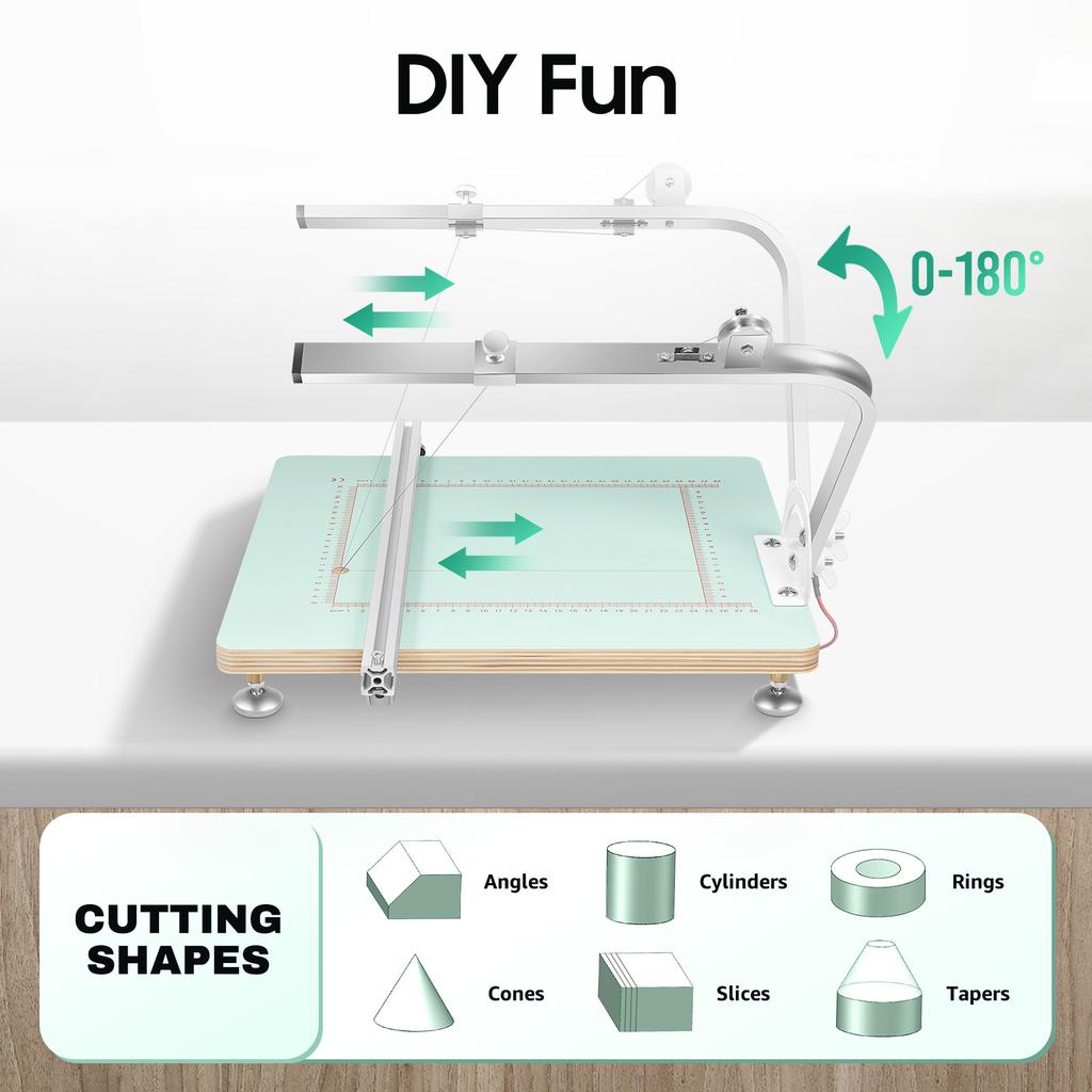 Машина для резки пенопласта проволокой, 72 Вт 6-18 В регулируемая температура 32-572°F для DIY поделок, точной резки губки, жемчужного хлопка, KT-доски