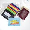 3 Holes Pencil Case Zipper Transparent Loose-Leaf Binder Oxford Cloth School Stationery File Storage Bag Office Supplies