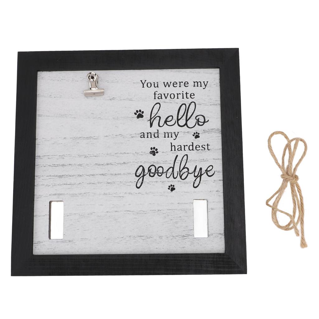 Pet Memorial Picture Frame Wooden Stable Display Dog Cat Collar Keepsake Frame for Tabletop Desk