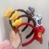 Plush Pony Headpiece Red New Year Mascot Headband Gift Cartoon Horse Hair Hoop  New Year