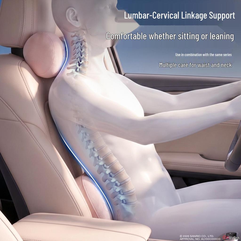 Подушка-подголовник и поддержка шеи Hello Kitty для автомобиля Tesla - Подушка для спинки и поясницы