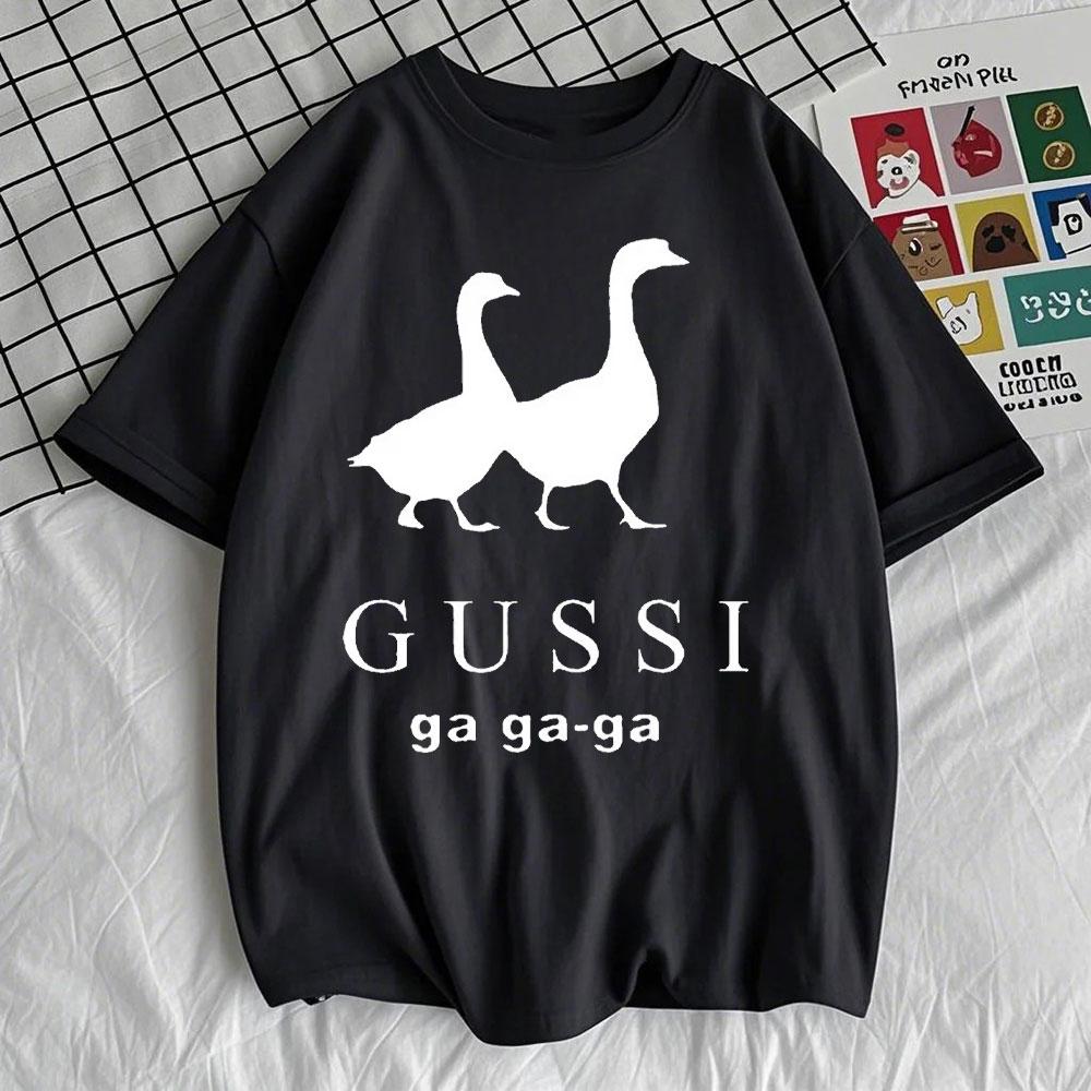 Смешная Сатирическая Футболка GUSSI Ga Ga Ga Футболка Парные Совпадающие Топы Подарок