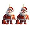 Santa Claus Decoration 2D Acrylic Hanging Ornament Cartoon Santa Christmas Tree Decoration for Mantel Wall Window Decor