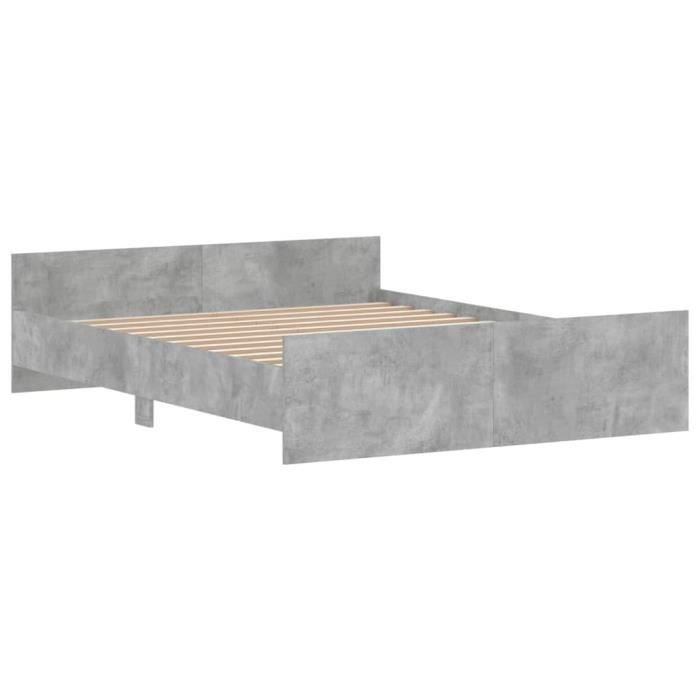 VidaXL Bed Frames Headboard and Footboard Concrete Grey 160x200 Cm 3203764
