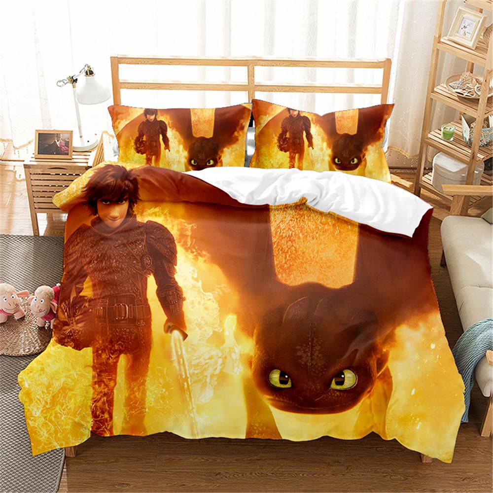 Funny T-Toothless Duvet Cover Pillowcase Bedding Set Adult Boy Girl Bedroom Decoration Children Gift Single Double Large Size