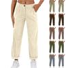 Women's Casual Button Pocket Corduroy Straight-leg Pants