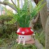 Hanging Planter Pot Indoor Outdoor Decorative Swing Flowerpot Cute Cartoon Mushroom Shaped Vase Ornament