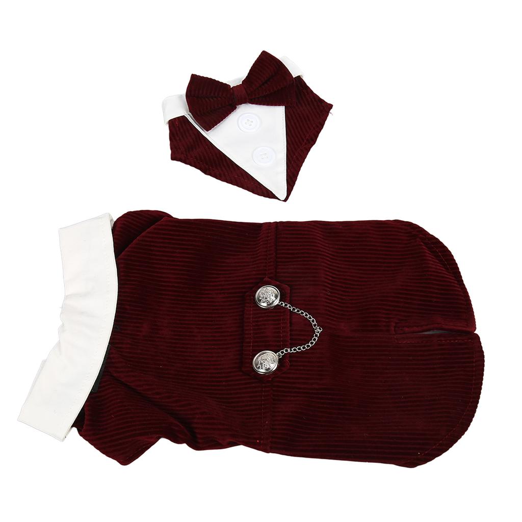 Костюм для свадьбы для питомца, стильный, элегантный, декоративный, для собак, официальный смокинг, костюм для свадебной вечеринки, красный цвет