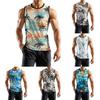 Мужская мода принтованный спортивный повседневный жилет без рукавов