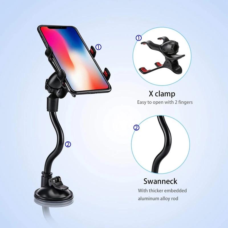 360 Rotate Sucker Car Phone Holder Flexible Mount Stand Mobile Cell Support for Smart Phone Holder In Car