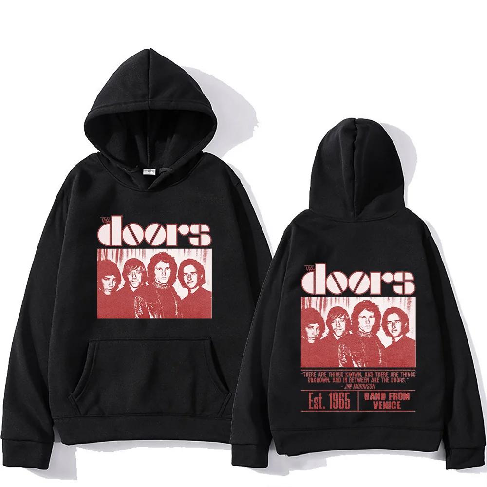 Мужские толстовки в стиле ретро с изображением группы The Doors (основана в 1965 году), пуловеры с символикой группы из Венеции, одежда в стиле панк, худи для женщин и мужчин.