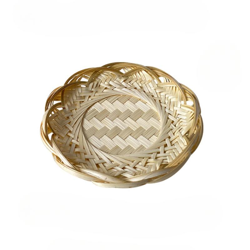 2024 Новая десертная тарелка ручной работы из бамбука, плетеная для ресторана, фруктов, суши, завтраков, закусок, бамбуковых корзинок, поделки
