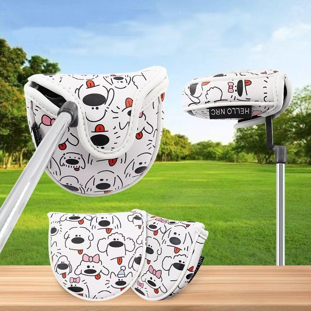 PU Leather Golf Wood Headcover Cartoon Printed Golf Club Protector Outdoor Sports