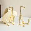Gold Metal Display Rack Eye Catching Tea Cup Tray Simple Mug Rack Home Decor
