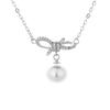 Pearl Bow Necklace Women's Fashion Versatile Clavicle Chain Diamond Pendant Necklace
