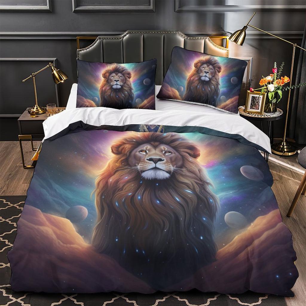 Комплект постельного белья 3D Fierce Beast для мальчиков подростков мужчин пуховый пододеяльник наволочка 2/3 шт. мягкий чехол с изображением животных все размеры кроватей