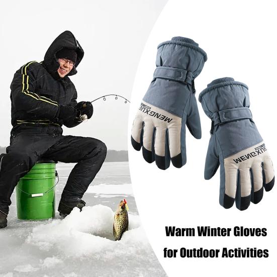 Зимние термоперчатки для мужчин и женщин, водонепроницаемые ветрозащитные перчатки для сенсорных экранов, теплые флисовые перчатки