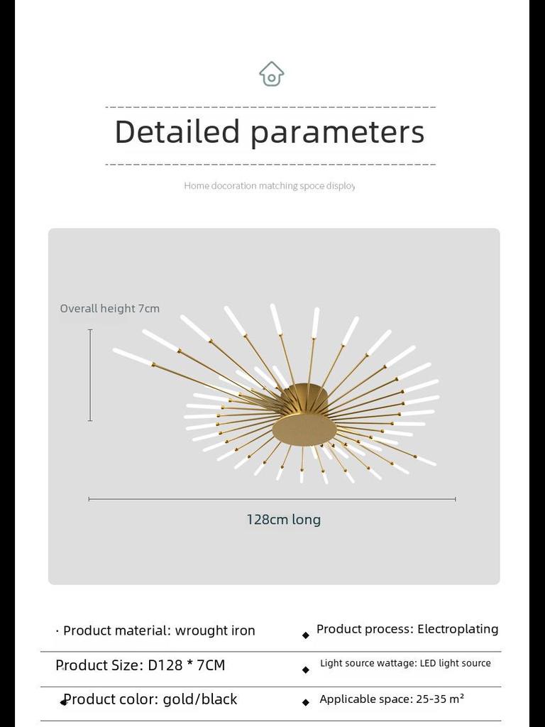 Светодиодный потолочный светильник Vortex Fireworks для гостиной, зала, ресторана, спальни