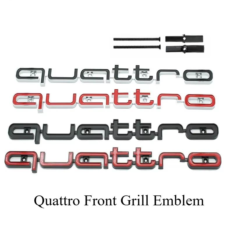 2026 Hot Quattro Emblem 3D ABS Car Front Grille Emblem For Audi A3 A4 A5 A6 A6L A7 A8 Q3 Q5 Q7 S3 S4 S5 RS3 RS4 RS6 Badge Accessories
