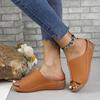 Spring/Summer Slope Heels Fashionable, Simple, Lightweight, One Step Fish Mouth Cool Slippers for Women