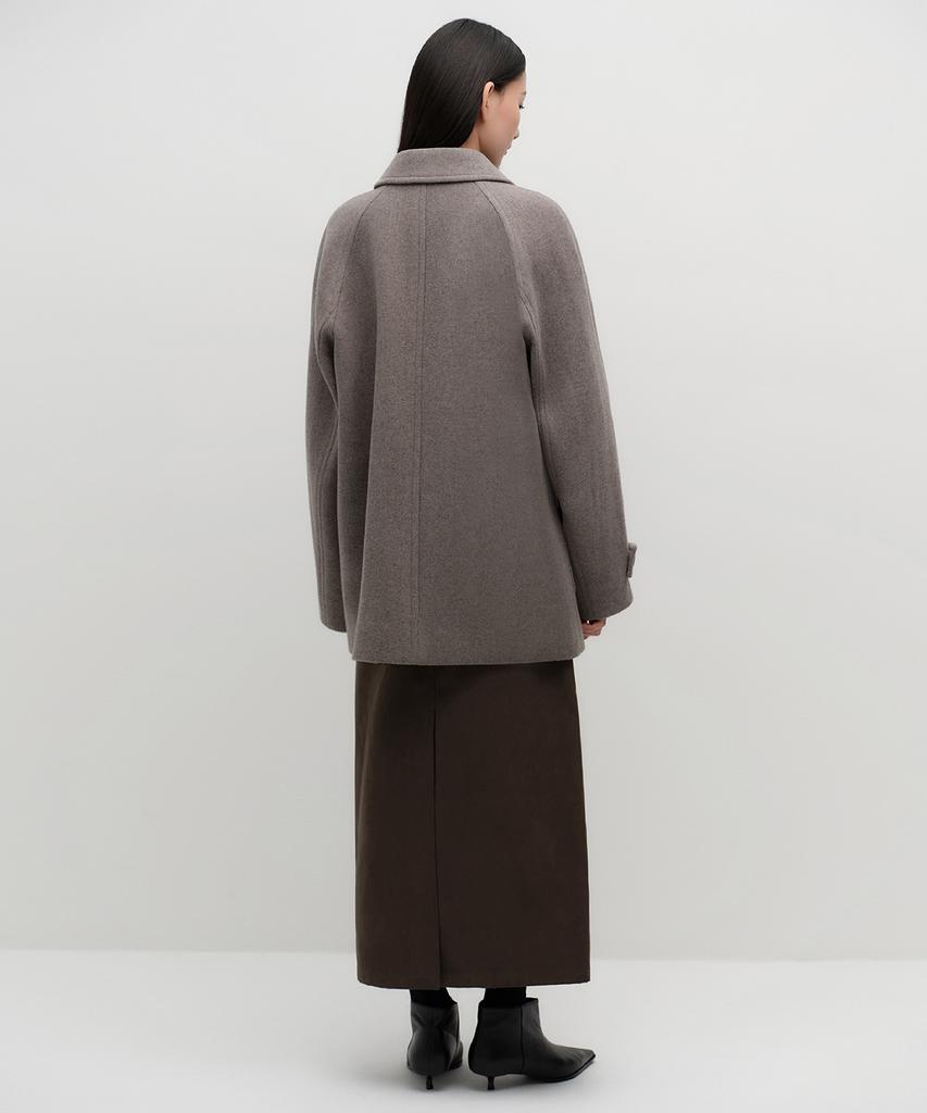 MUSINSA STANDARD WOMAN Women'S Cashmere Blend Half Balmacaan Coat [Taupe]