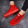 Fashion Red High Top Sneakers Men High Quality Suede Leather Casual Sneakers Hip Hop Streetwear Shoes Men Luxury Designer Shoes