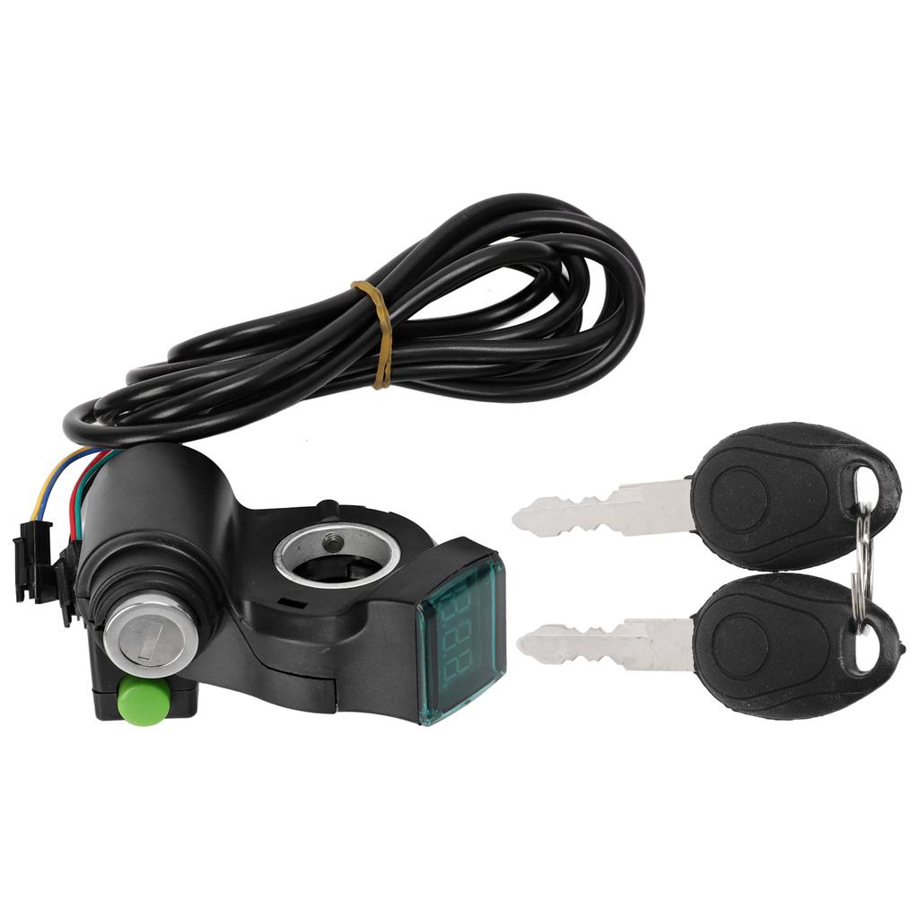 Throttle Grip Handlebar Handle Grip Twist Throttle with Blue Font Display for Electric Bike Motorbike Accessories