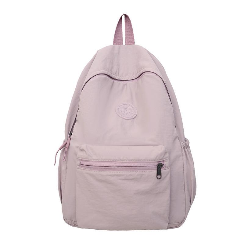 Backpack Simple Foldable With Solid Color And Letter Decoration Design Daily For