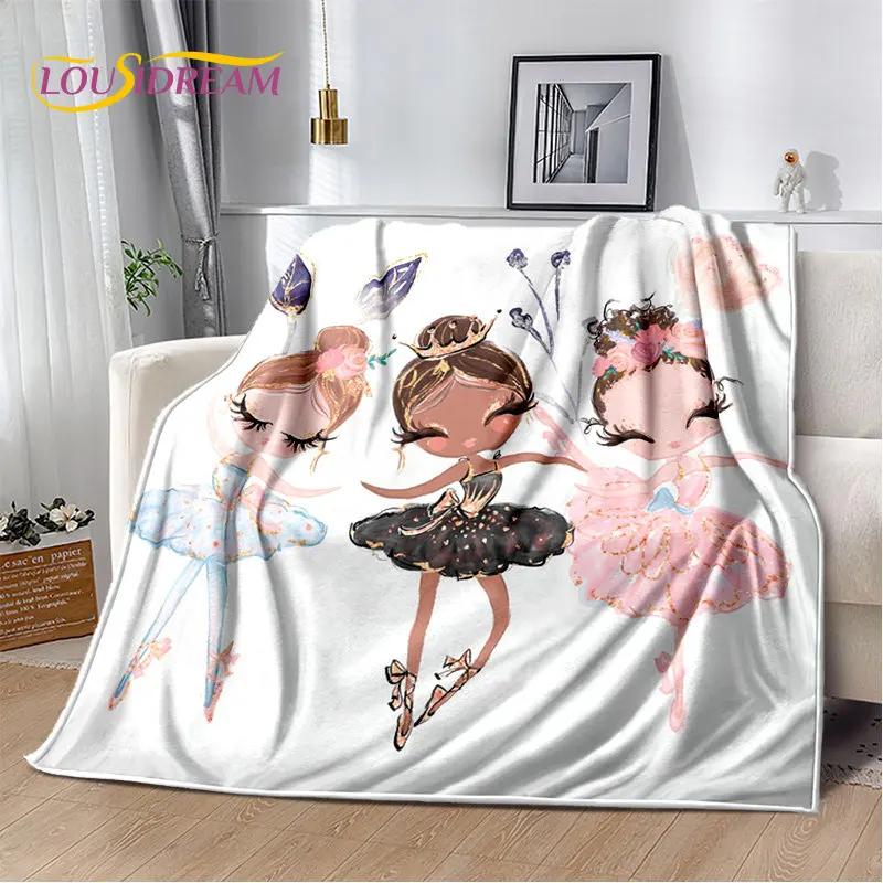 Cute Ballet Girl Ballerina Unicorn Cartoon Soft Plush Blanket,Flannel Blanket Throw Blanket for Living Room Bedroom Sofa Picnic
