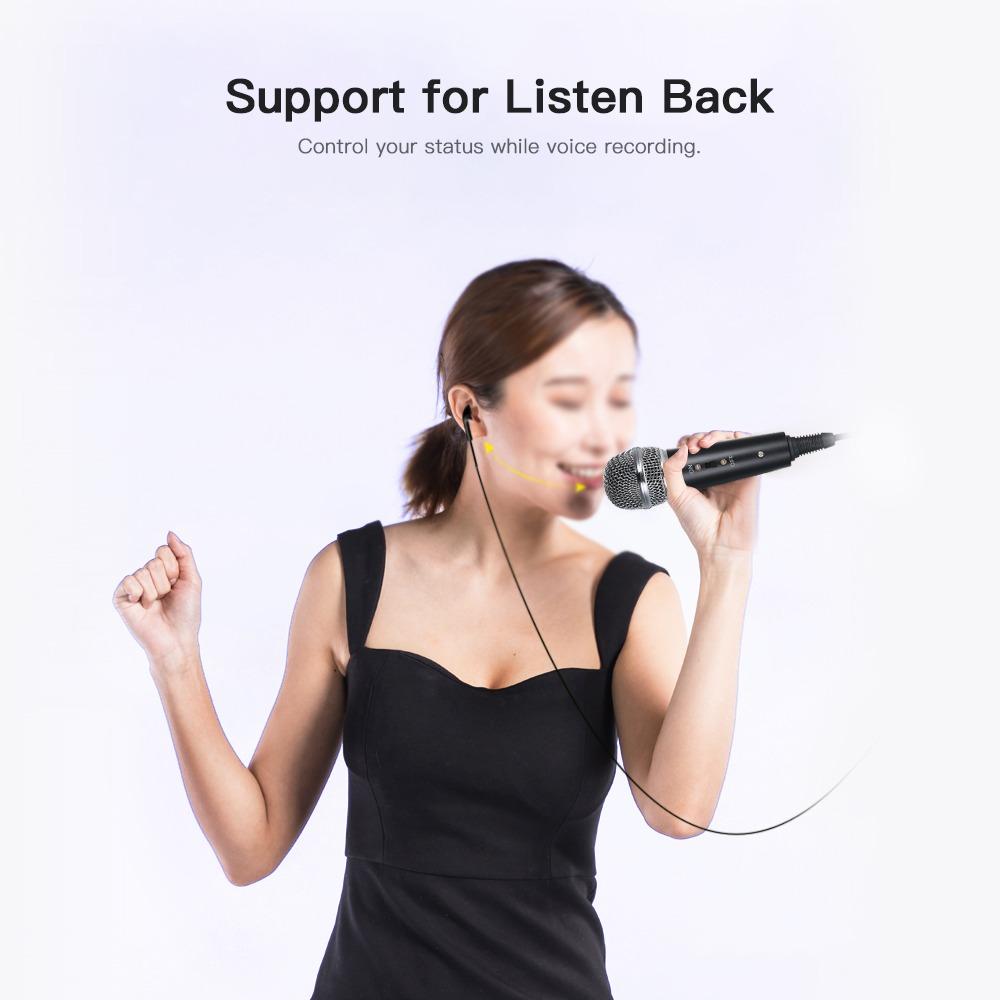 Wired Studio Mic High Sensitivity Karaoke Mic Mini Size Condenser Microphone Streaming