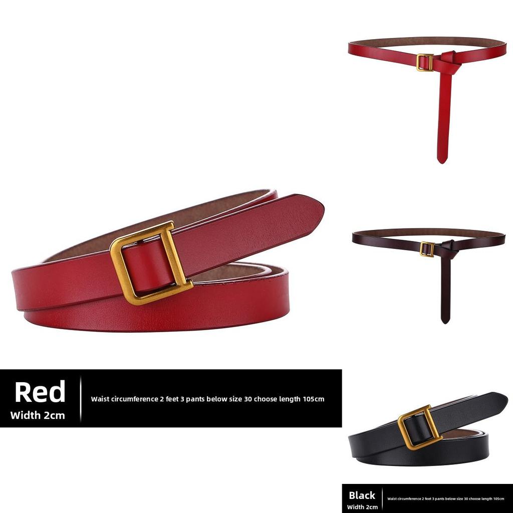 Classic Leather Waist Belt For Women With D Buck Closure For Dress Accessory