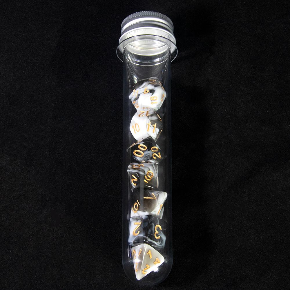 DND Game Dice 7pcs Polyhedral Double Colors Dice with Tube for D&D RPG Party Entertainment Game Supplies