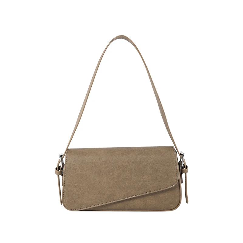 Сумка через плечо из ПУ с цельным клапаном для женщин, сшитая строчка, на пуговицах, на все случаи жизни, модные сумки