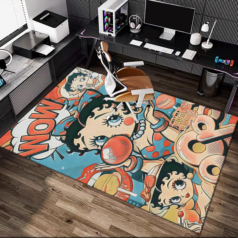 1pc Betty Boop Rug, Digital Printed Home Chair Sofa Mat, Durable Office Area Carpet, Beautiful Festival Decorations