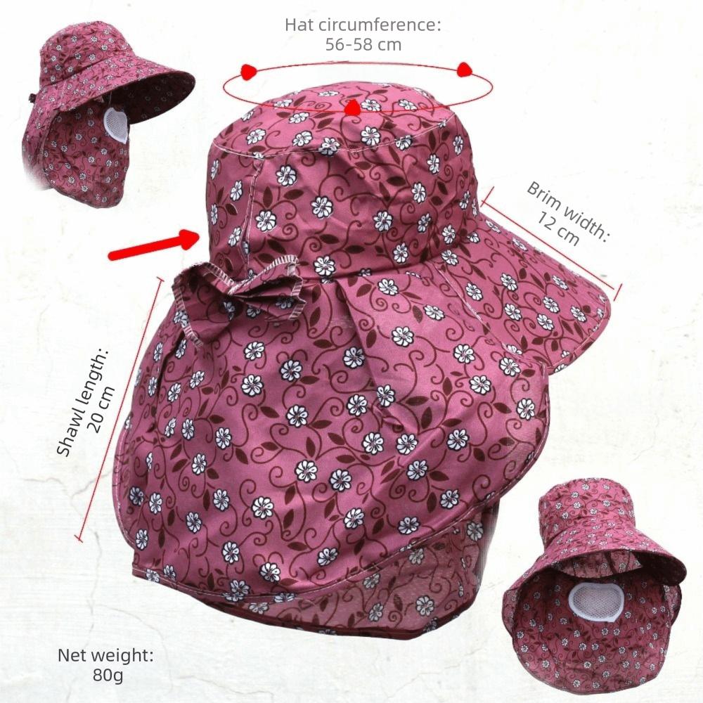 Fordable Sun Hat Wide Brim Agricultural Work Cap Portable Basin Cap  Women