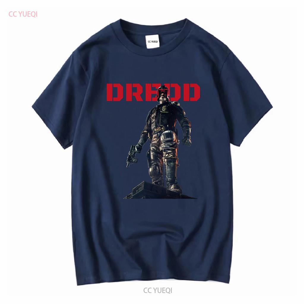 Simply Dredd T Shirt Judge Long Or Short Sleeves Vintage Washed Homme Top For Everyday Wear Unisex Streetwear Graphic Slightly