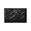 Gucci GG Marmont letter logo solid color leather wallet women's black
