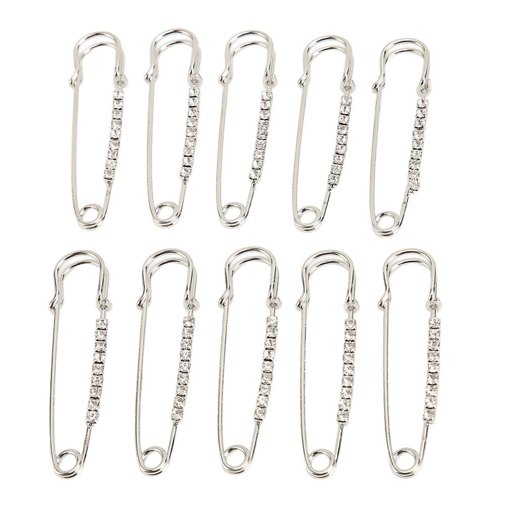 10 шт. броши со стразами в виде булавок для женщин в стиле ретро, элегантные, легко подходящие английские булавки для свитера