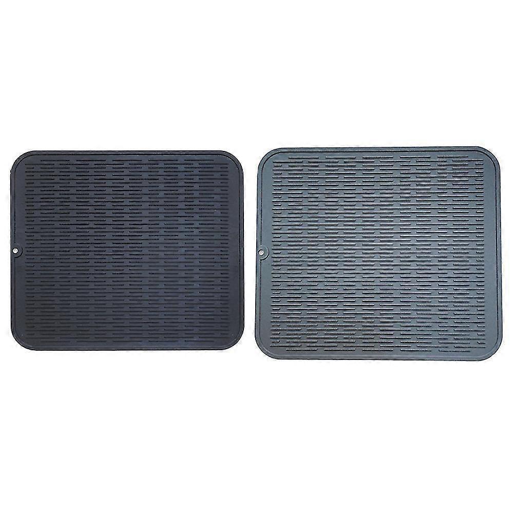 2 Pcs Large Silicone Placemat Dish Drying Mat Kitchen Draining Table Drain Mat Sink Non-slip Pad